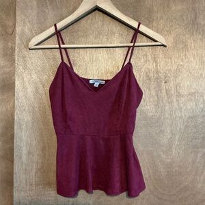 Elegant Burgundy Spaghetti Strap Top
